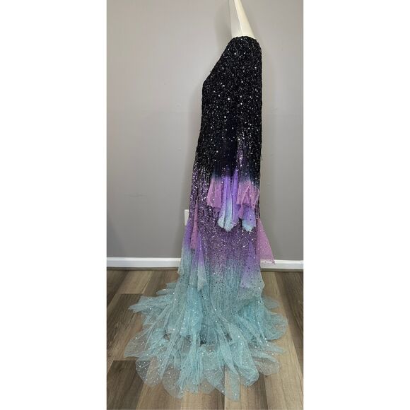 Elegant Black and Purple Maxi Dress - Picture 9 of 16